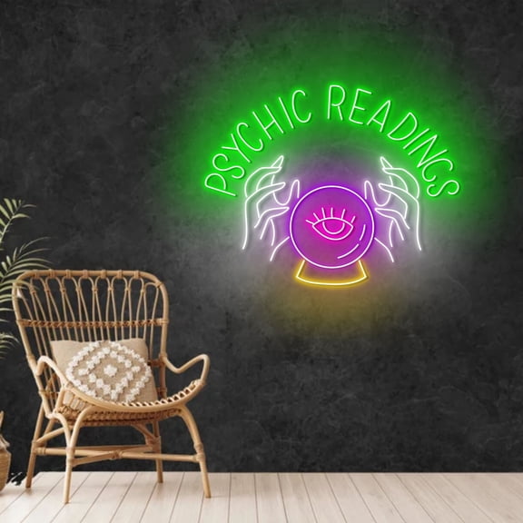 Craftnamesign Psychic Readings Neon Sign, Tarot Wall Decor, Psychic LED Light