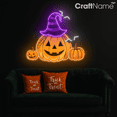 thumbnail image 1 of Craftnamesign Pumpkin Neon Sign for Halloween Decor, Spooky Home Room Wall Art, Halloween Gift, Horror Decor, 1 of 5