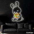 thumbnail image 1 of Craftnamesign Rabbit Burger Neon Sign, Burger Shop LED Sign, Rabbit Decor, 1 of 4