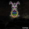 thumbnail image 1 of Craftnamesign Rabbit Hug Egg Neon Sign, Easter Day's Decor, Nursery Decor, 1 of 4