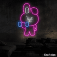 thumbnail image 1 of Craftnamesign Rabbit Lifting Neon Sign, Nursery Decor, Kid Room Wall Art, 1 of 4