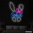 thumbnail image 1 of Craftnamesign Rabbit Neon Sign, Custom Name LED Sign, Kid Room Decor, 1 of 4