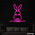 thumbnail image 1 of Craftnamesign Rabbit Neon Sign, Easter Day Decor, Rabbit Lover Gifts, 1 of 3