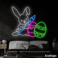 thumbnail image 1 of Craftnamesign Rabbit Paint Egg Neon Sign, Easter Day Decor, Nursery Decor, 1 of 4