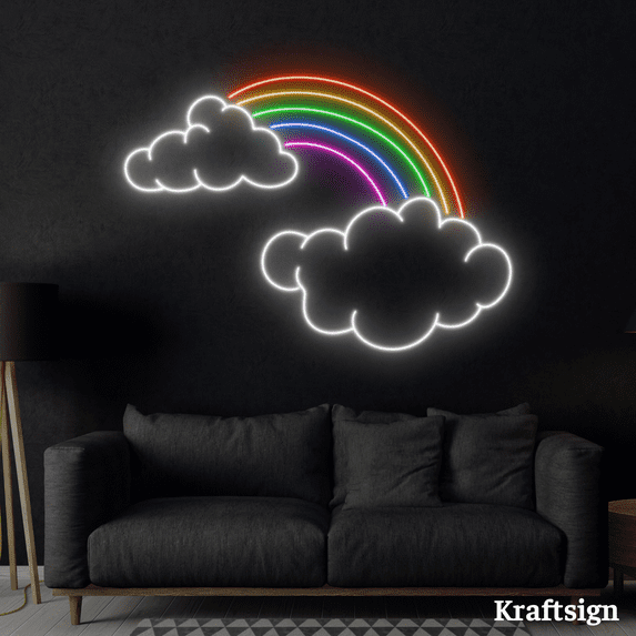 Craftnamesign Rainbow Neon LED Sign, Kid Room Decor, Nursery Wall Art