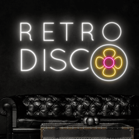 Craftnamesign Retro Disco Neon Sign, Vintage Wall Decor, Bar Wall Art