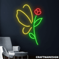 thumbnail image 1 of Craftnamesign Rose Flower Wings Neon Sign, Beauty Shop Wall Decor, Coffee Wall Art, 1 of 4