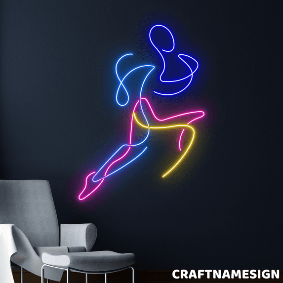 Craftnamesign Runner Neon Sign, Sport Room Wall Decor, Running Wall Art