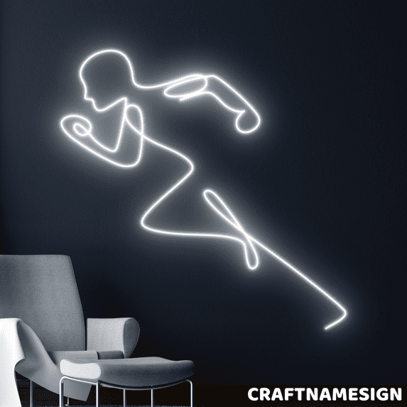Craftnamesign Running Man Neon Sign, Sport Club Wall Decor, Cardio Wall Art