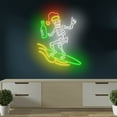 thumbnail image 1 of Craftnamesign Santa Skeleton Surfing Neon Sign, Bar Pub Wall Art, Christmas LED Light Decor, 1 of 5