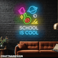 thumbnail image 1 of Craftnamesign School Is Cool Neon Light For School Science Lab, Classroom Wall Sign, 1 of 5