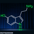thumbnail image 1 of Craftnamesign Serotonin Molecule Neon Sign, Dopamine Wall Decor, Lab Room Wall Art, 1 of 4