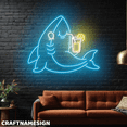 thumbnail image 1 of Craftnamesign Shark Drink Juice Neon Light For Wall Decor, Juice Store LED Wall Art, 1 of 5