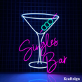 thumbnail image 1 of Craftnamesign Singles Bar Neon Sign, Bar Club LED Sign, Home Bar Decor, 1 of 4