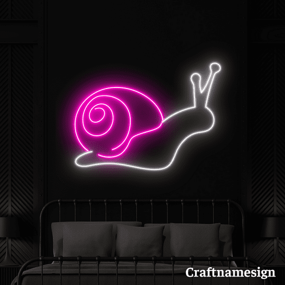 Craftnamesign Snail Line Art Neon Sign for Bedroom Kid Room Shop Wall Decor