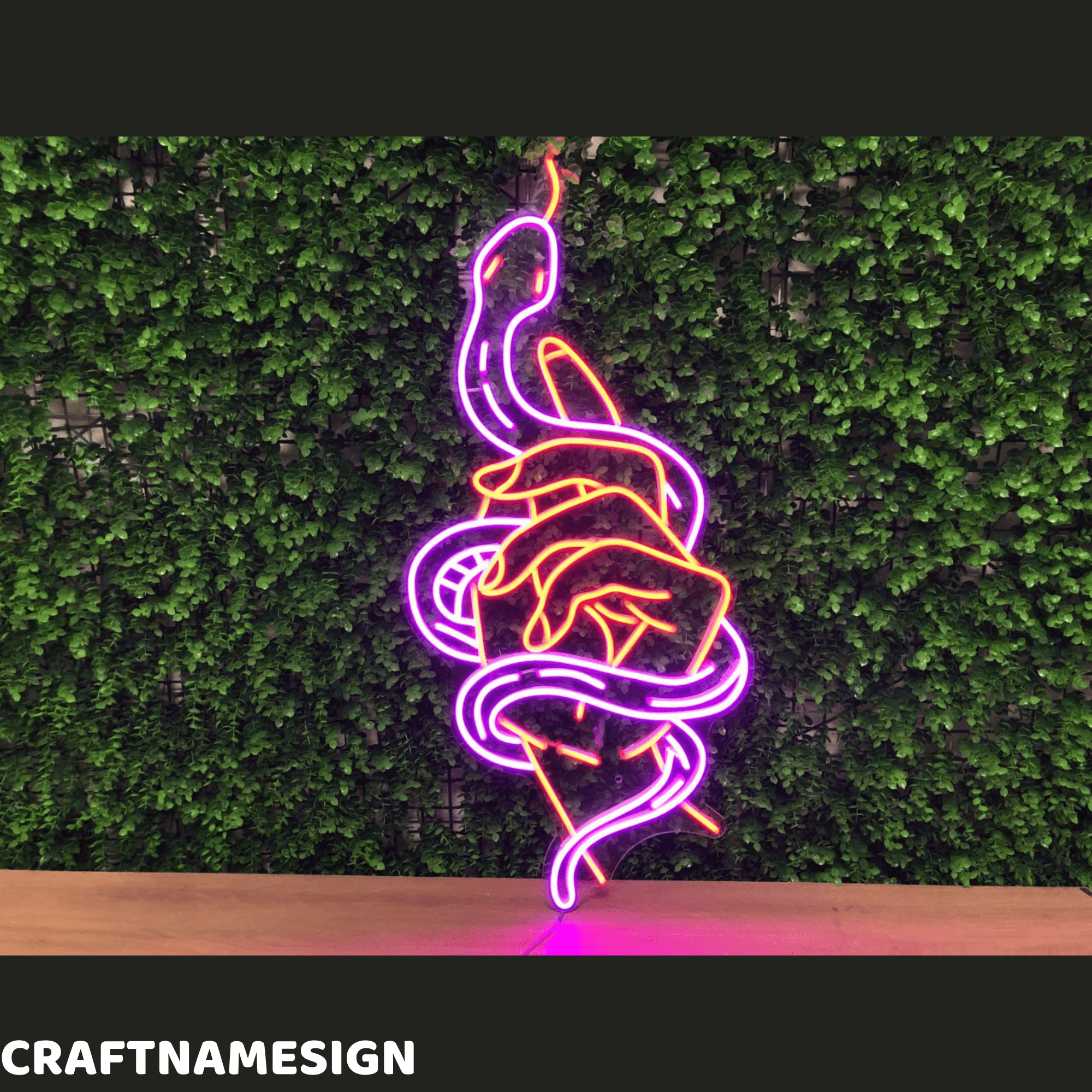 Led Snak Sign Craftnamesign Snake Hand Led Sign, Snake Neon Sign, Bar Pub Wall Art ...