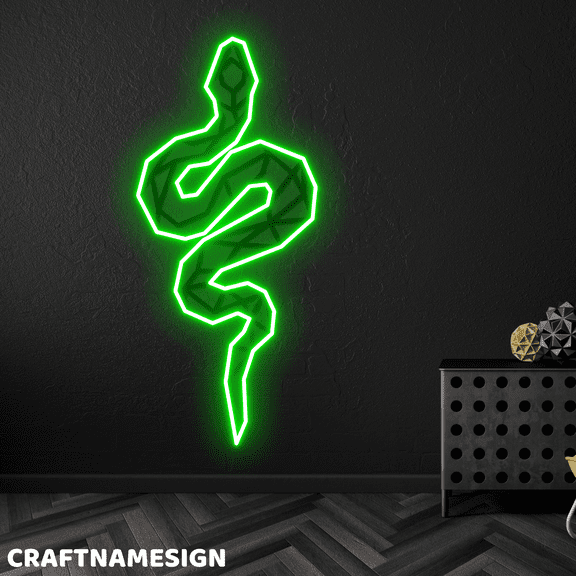 Craftnamesign Snake Neon Decal, Bar Pub Wall Art, Bedroom Wall Decor