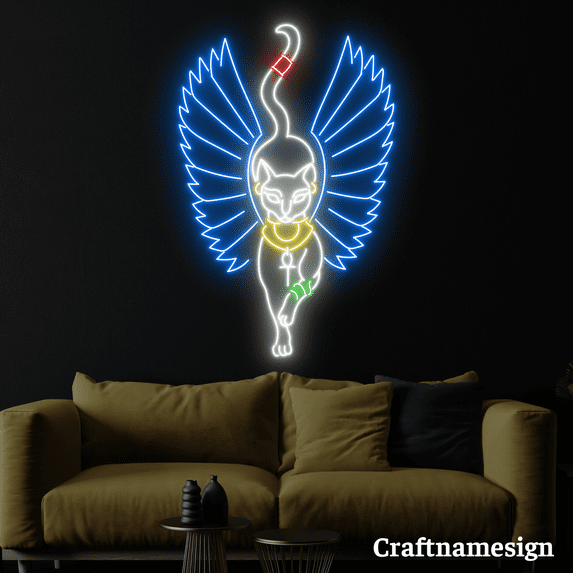 Craftnamesign Sphynx Cat Neon Sign for Bedroom Men Cave Wall Decor