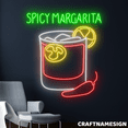 thumbnail image 1 of Craftnamesign Spicy Margarita Neon Sign, Cocktail Wall Art, Bar Pub Wall Decor, 1 of 4