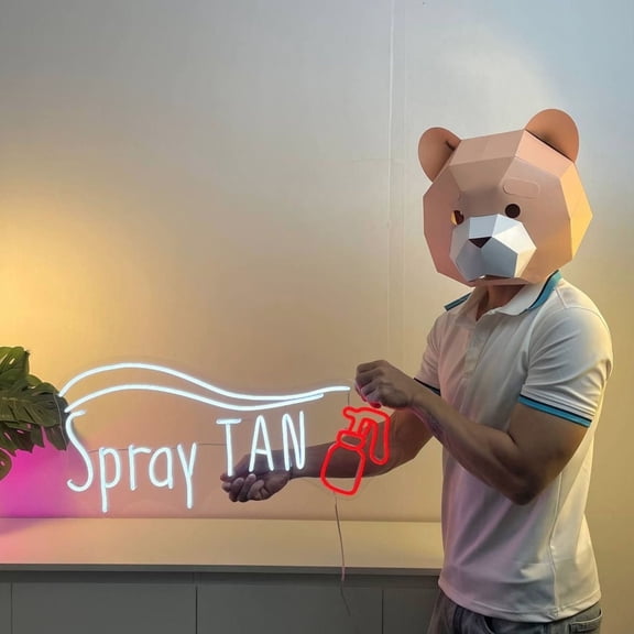 Craftnamesign Spray Tan Neon Light Wall Decor, Open Led Sign For Spray Tan Spa Wall Art