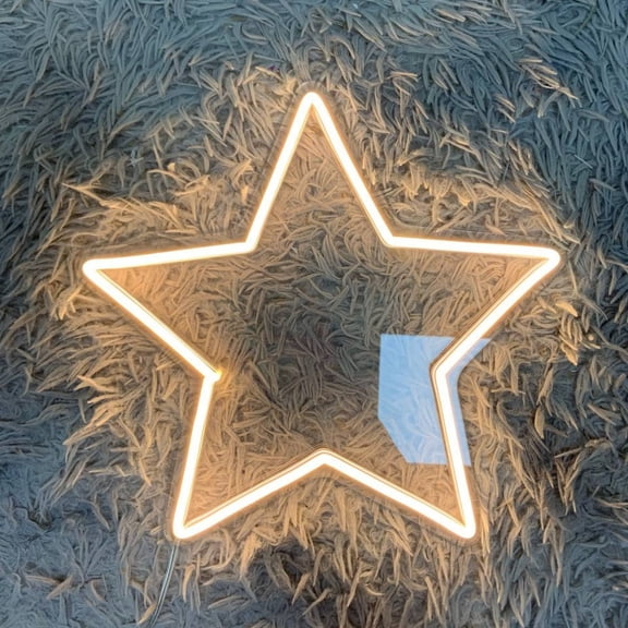 Craftnamesign Star Neon Sign, Christmas Star LED Light Wall Art, Christmas Living Room Decor