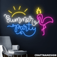 thumbnail image 1 of Craftnamesign Summer Party Neon Sign, Pool Wall Decor, Summer Vacation Wall Art, 1 of 4