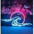 thumbnail image 1 of Craftnamesign Sun Wave Neon Signs, Retro Led Sign, Bedroom Decor, Sunrise Lover Gifts, 1 of 4