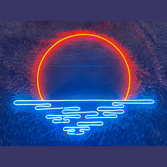 Craftnamesign Sunset Wave Neon Sign, Sunrise LED Sign, Sunset Neon Decor