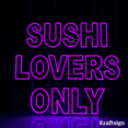 thumbnail image 1 of Craftnamesign Sushi Lovers Only Neon Sign, Sushi Japanese Restaurant Decor, 1 of 4