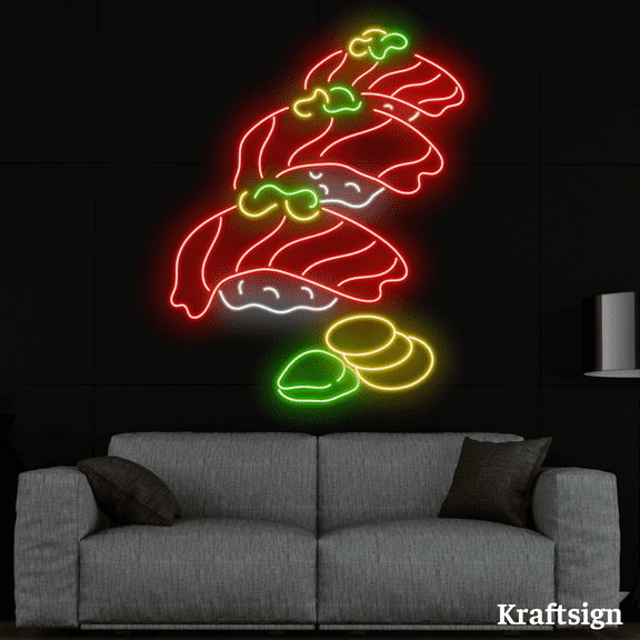 Craftnamesign Sushi Neon Signs, Sushi Restaurant Decor, Sushi LED Signs
