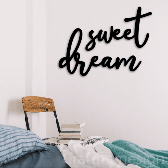 Craftnamesign Sweet Dream Metal Wall Art, Bedroom Wall Decor, Bedroom Signs