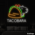thumbnail image 1 of Craftnamesign Tacobara Neon Sign, Capybara LED Sign, Tacos Restaurant Sign, 1 of 4