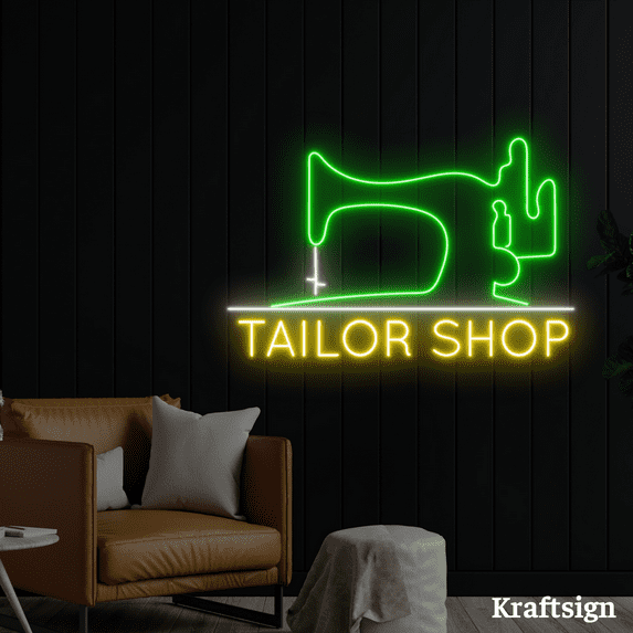 Craftnamesign Tailor Shop Neon Signage, Tailor Shop LED Sign, Shop Decor