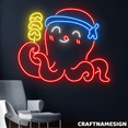 thumbnail image 1 of Craftnamesign Takoyaki Neon Sign, Octopus Wall Art, Takoyaki Kiosk Wall Decor, 1 of 4