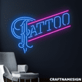 thumbnail image 1 of Craftnamesign Tattoo Neon Sign, Tattoo Studio Wall Art, Tattoo Open Wall Decor, 1 of 4