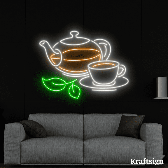 Craftnamesign Tea Neon Sign, Tea Shop LED Sign, Living Room Decor