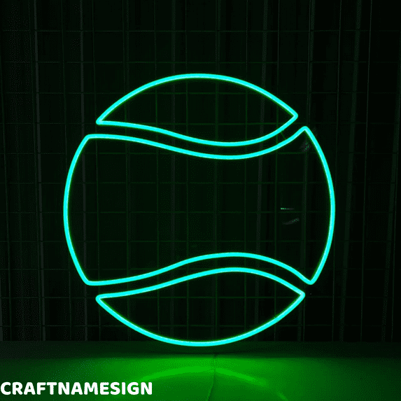 Craftnamesign Tennis Ball Neon Sign, Tennis court Wall Decor, Sport Club Wall Art