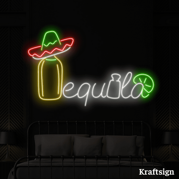 Craftnamesign Tequila Neon sign, Bar Mexican Decor, Tequila LED Signs
