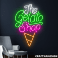 thumbnail image 1 of Craftnamesign The Gelato Shop Neon Sign, Ice Cream Shop Wall Decor, Dessert Wall Art, 1 of 4