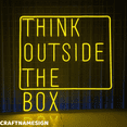 thumbnail image 1 of Craftnamesign Think Outside Neon Sign, Office Wall Art, Library Wall Decor, 1 of 4