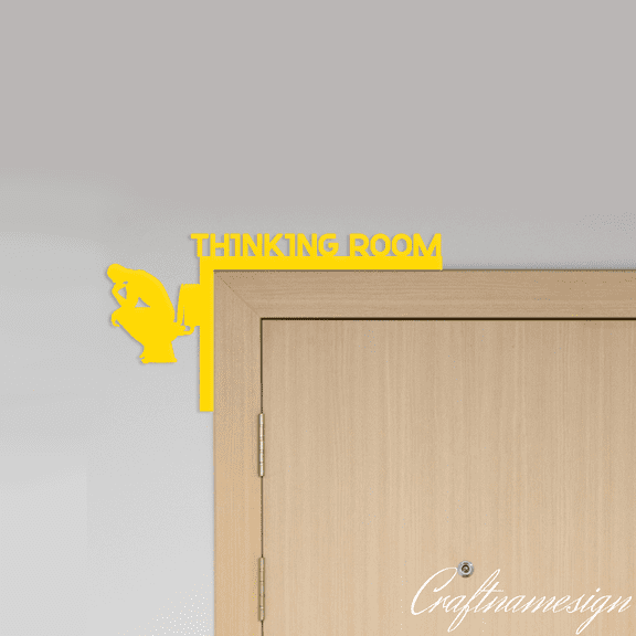 Craftnamesign Thinking Room Door Corner Wall Art, Home Corner Decor for Bathroom Bedroom