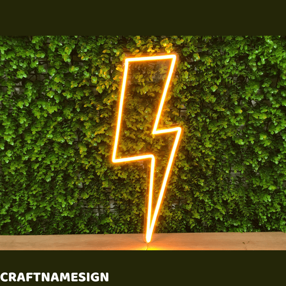 Craftnamesign Thunder Neon Sign, Lightning Wall Decor, Bedroom Led Light Wall Art