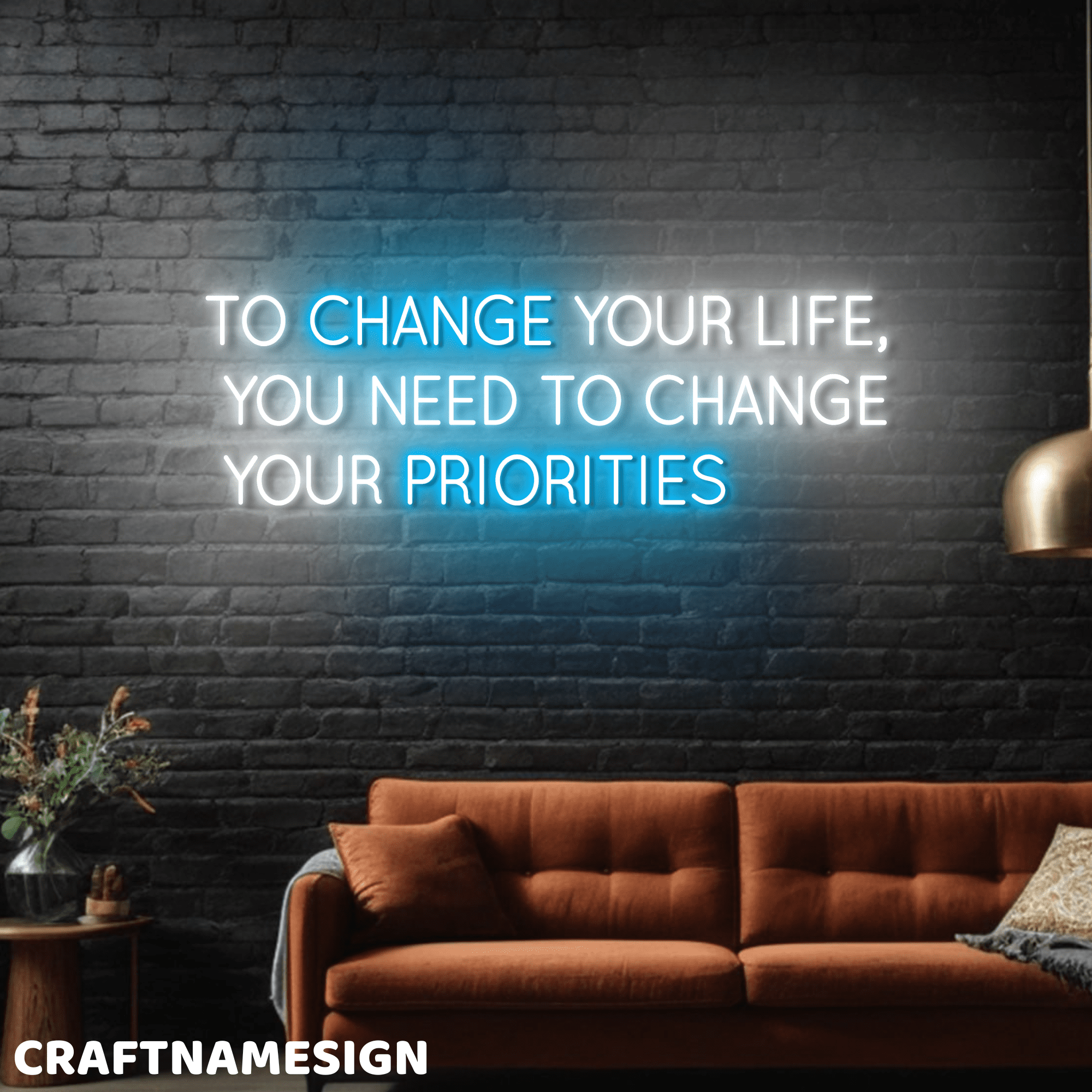 Craftnamesign To Change Your Life Neon Light, Office Wall Sign ...