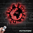 thumbnail image 1 of Craftnamesign Traveling Around The World Metal Wall Art LED Light, World Landmarks Sign Decoration, 1 of 5