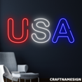 thumbnail image 1 of Craftnamesign USA Neon Sign, Happy 4th Of July Wall Decor, Party Wall Art, 1 of 4