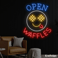 thumbnail image 1 of Craftnamesign Waffles Neon Signs, Open LED Sign, Waffles Bakery Shop Decor, 1 of 4