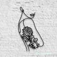 thumbnail image 1 of Craftnamesign Water Lily Flower Female Line Art Metal Wall Art LED Light, July Birthday Sign, 1 of 5
