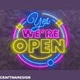 thumbnail image 1 of Craftnamesign We're Open Neon Sign, Shop Open Led Sign, Welcome Neon Decor, 1 of 4