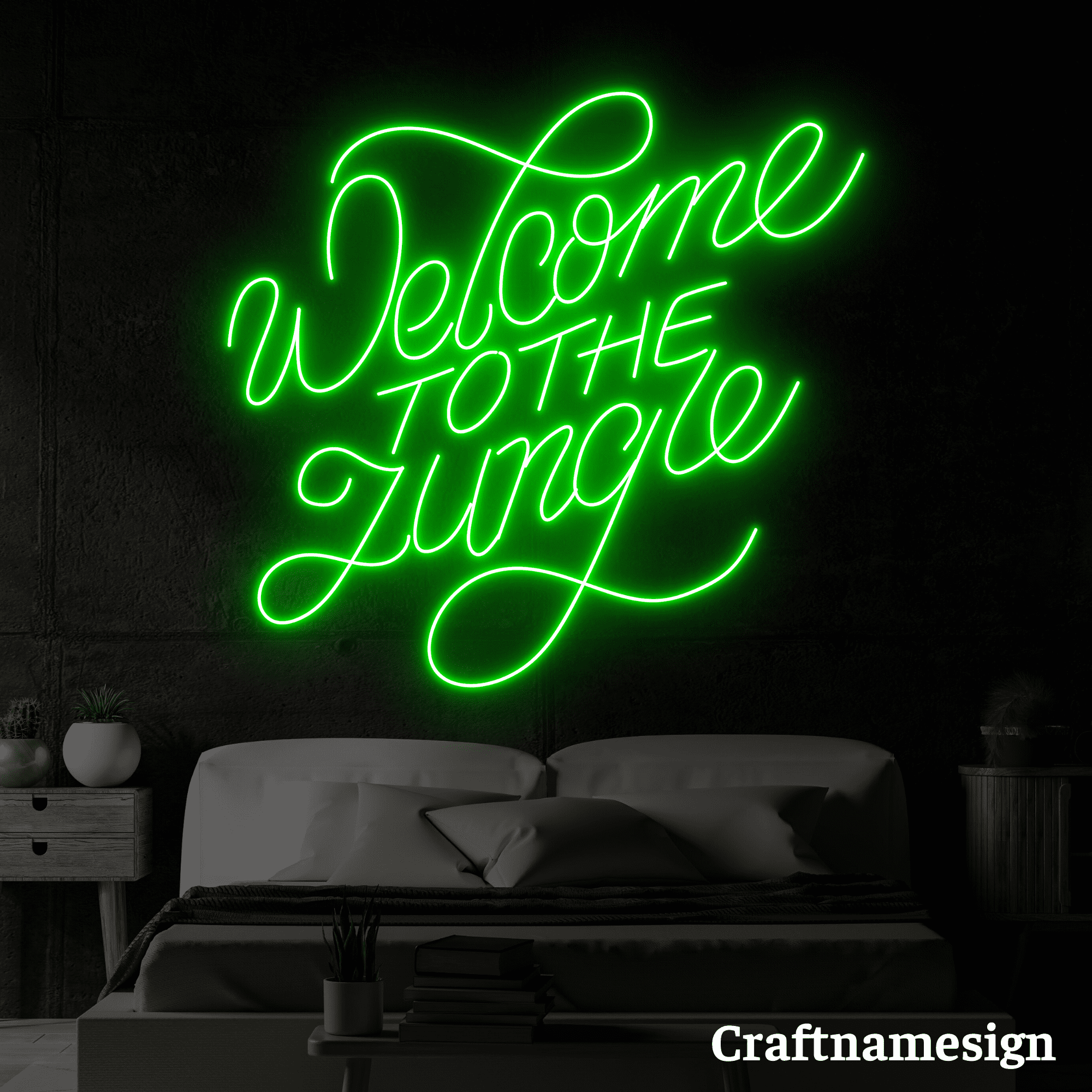 Craftnamesign To The Jungle Neon Sign for Bedroom Bar Party