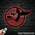 Craftnamesign Whale Tail Metal Wall Art Led Light, Custom Blue Whale ...